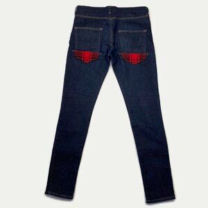 Junya Watanabe Comme des Garcons MAN Skinny Jeans Red Plaid Back Pockets Size M